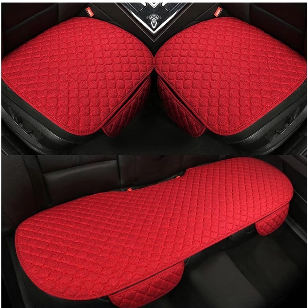 3PCS Set Car Seat Cushion for Front and Back Seat Non-Slip Rubber Bottom